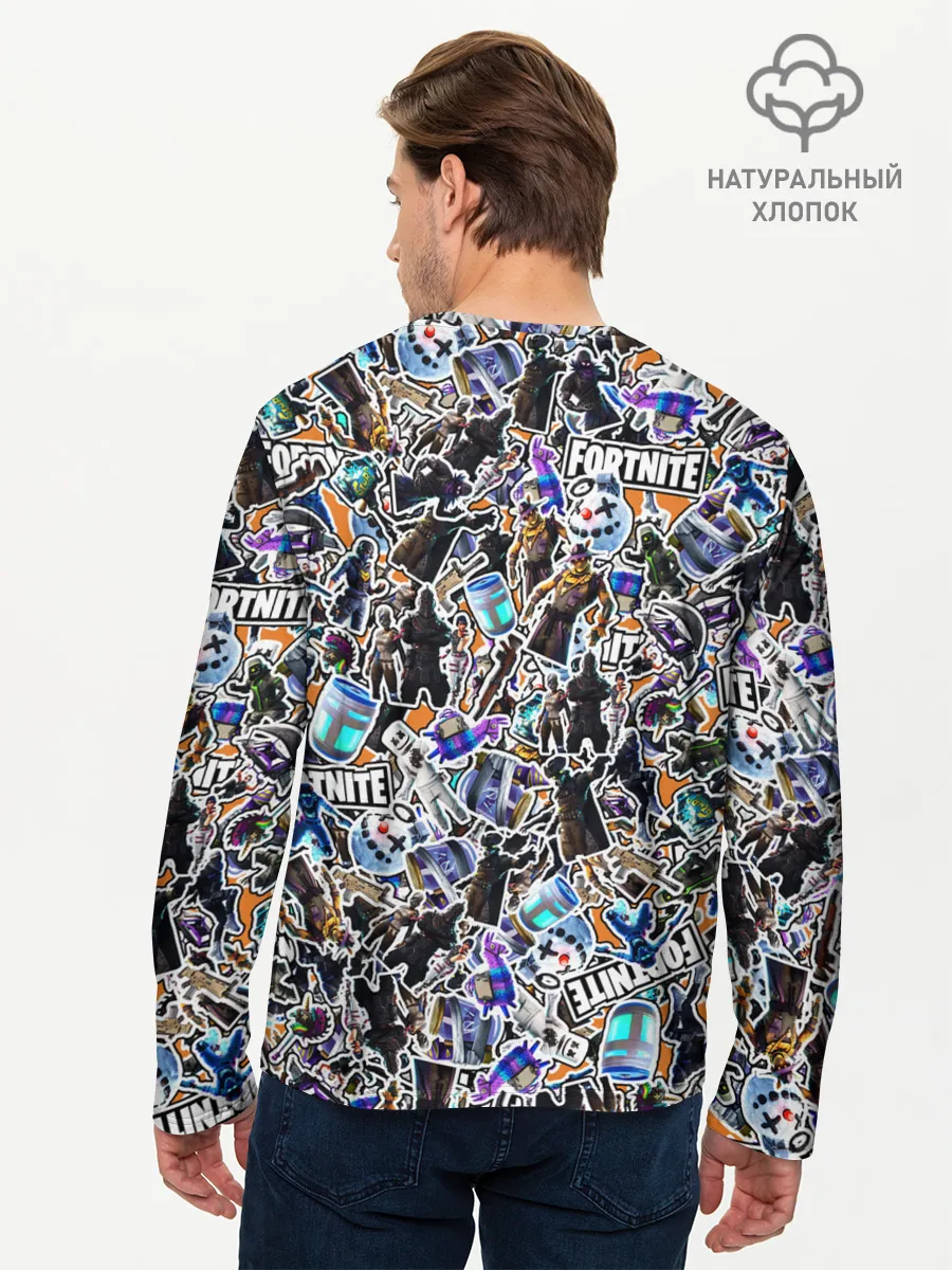 Мужской лонгслив базовый / Fortnite Sticker Bombing