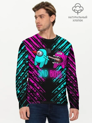 Мужской лонгслив базовый / Among us sad boys.