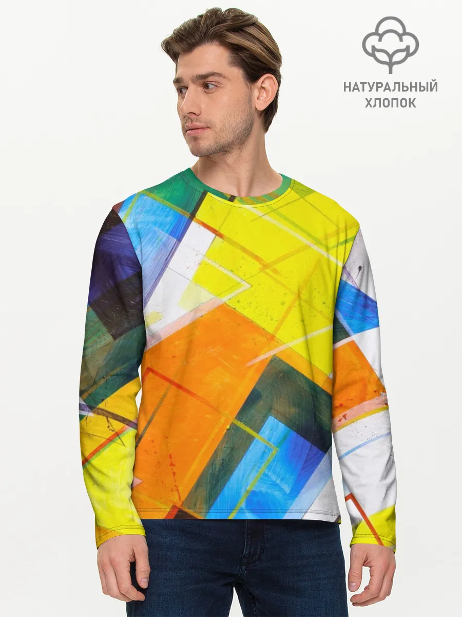 Мужской лонгслив базовый / Геометрический хаос
