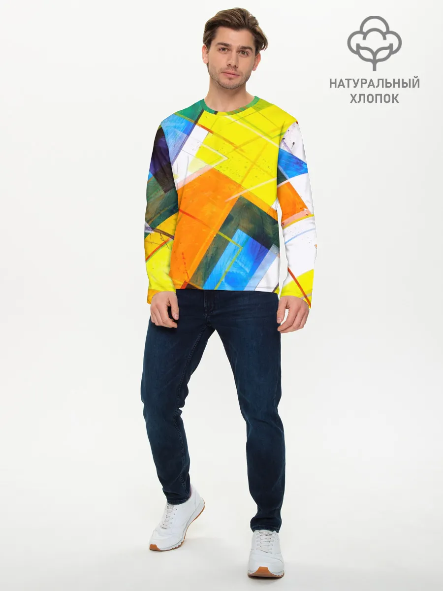 Мужской лонгслив базовый / Геометрический хаос
