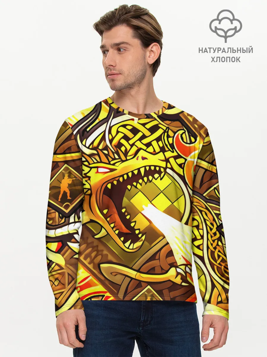 Мужской лонгслив базовый / CS GO - DRAGON LORE | ИСТОРИЯ О ДРАКОНЕ