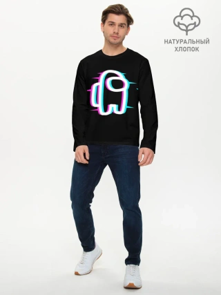 Мужской лонгслив базовый / Among Us Glitch