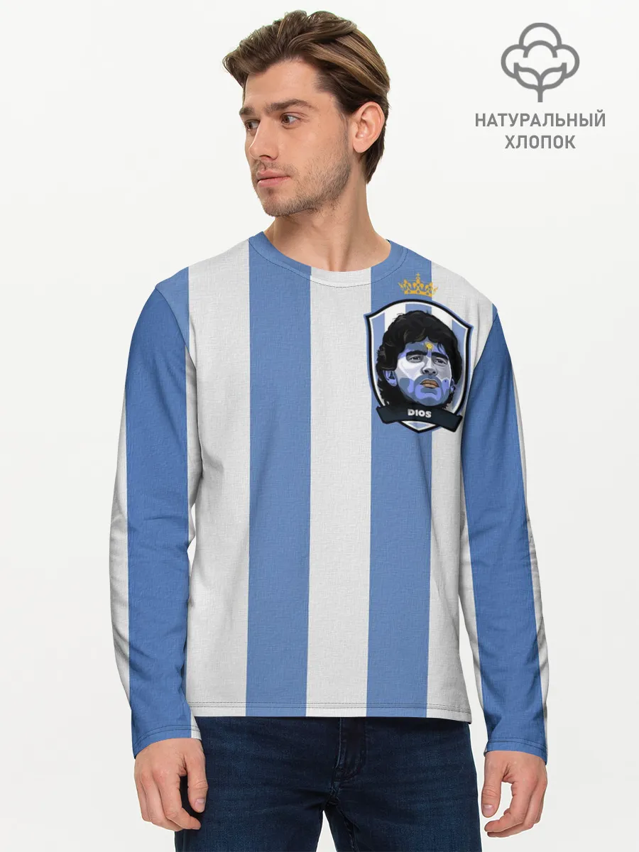 Мужской лонгслив базовый / Диего Армандо Марадона D10S