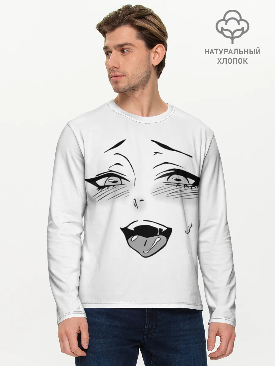 Мужской лонгслив базовый / Ахегао личико