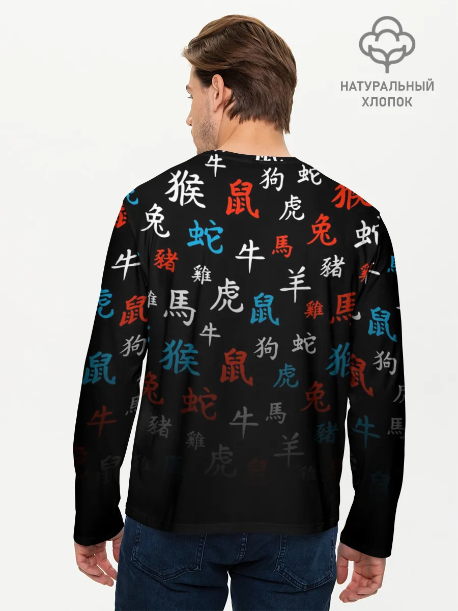 Мужской лонгслив базовый / DARLING IN THE FRANXX иероглифы