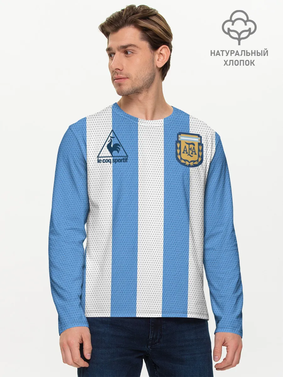 Мужской лонгслив базовый / Джерси Марадоны с автографом