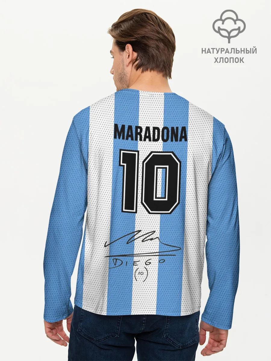 Мужской лонгслив базовый / Джерси Марадоны с автографом