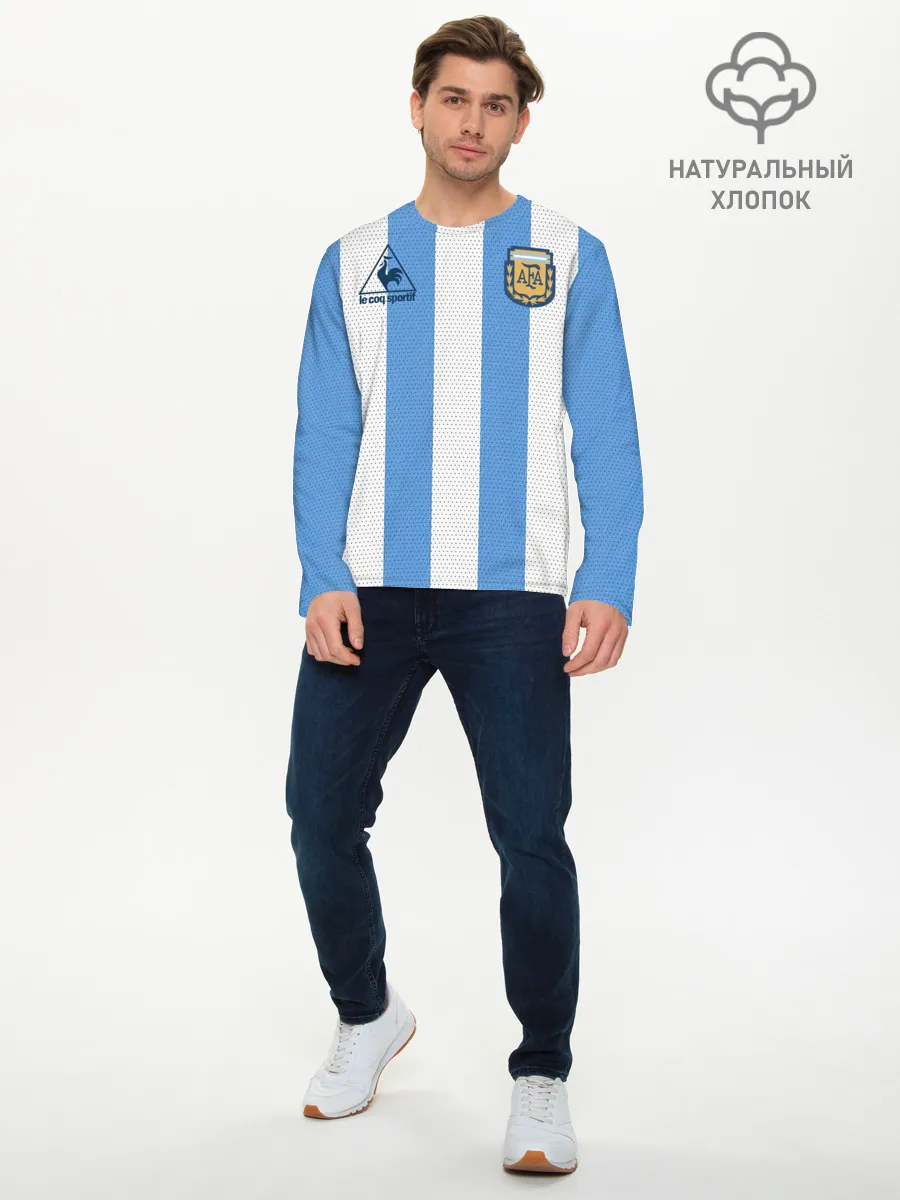 Мужской лонгслив базовый / Джерси Марадоны с автографом