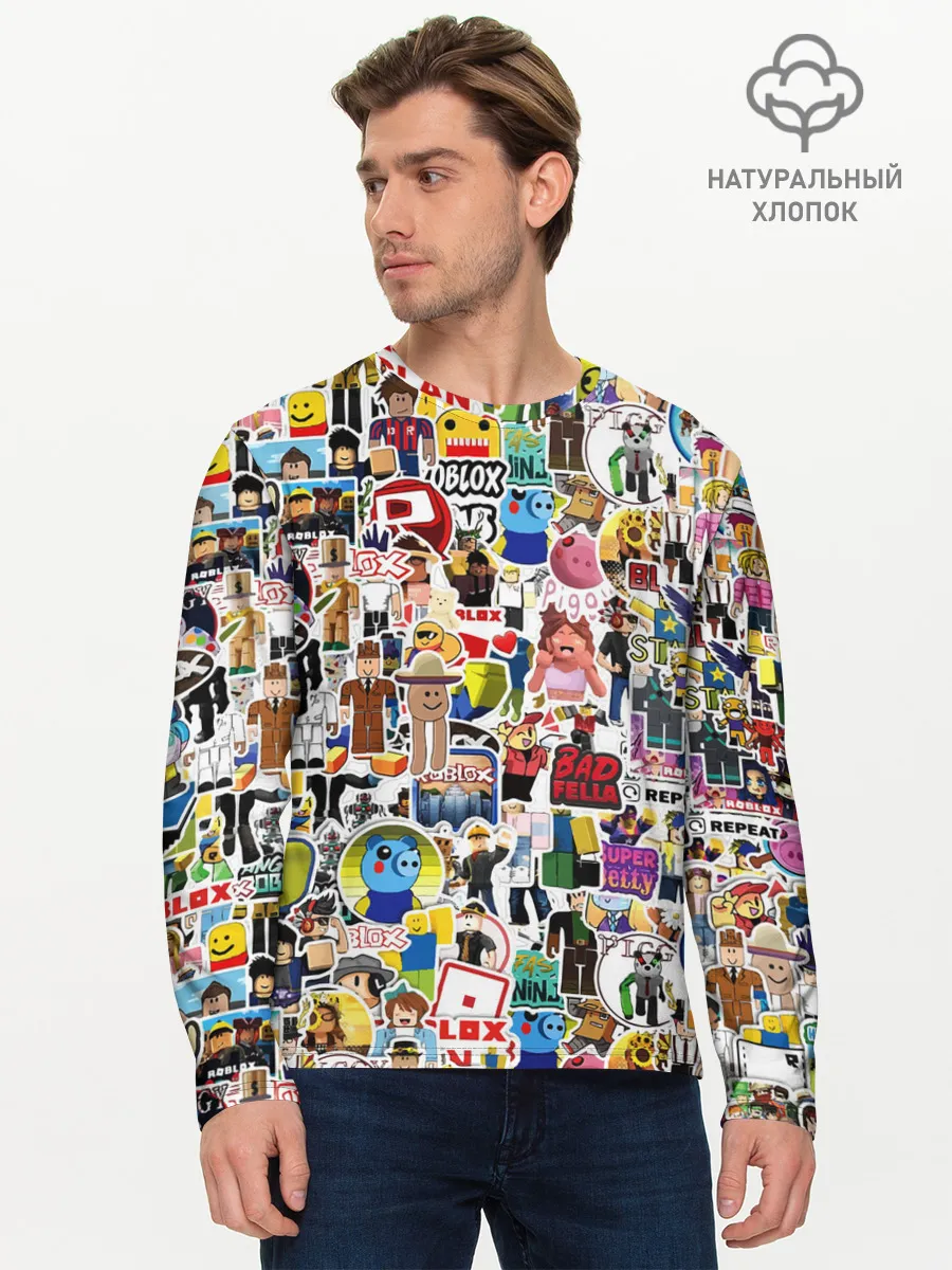 Мужской лонгслив базовый / Roblox | Роблокс