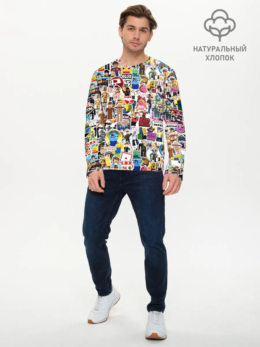 Мужской лонгслив базовый / Roblox | Роблокс