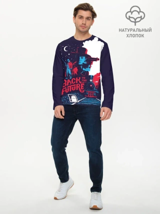 Мужской лонгслив базовый / назад в будущее