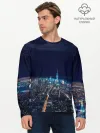 Мужской лонгслив базовый / Ночной город