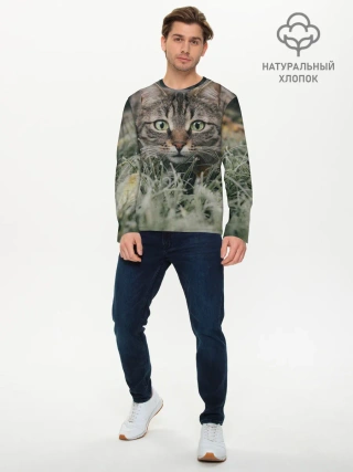 Мужской лонгслив базовый / Кошка