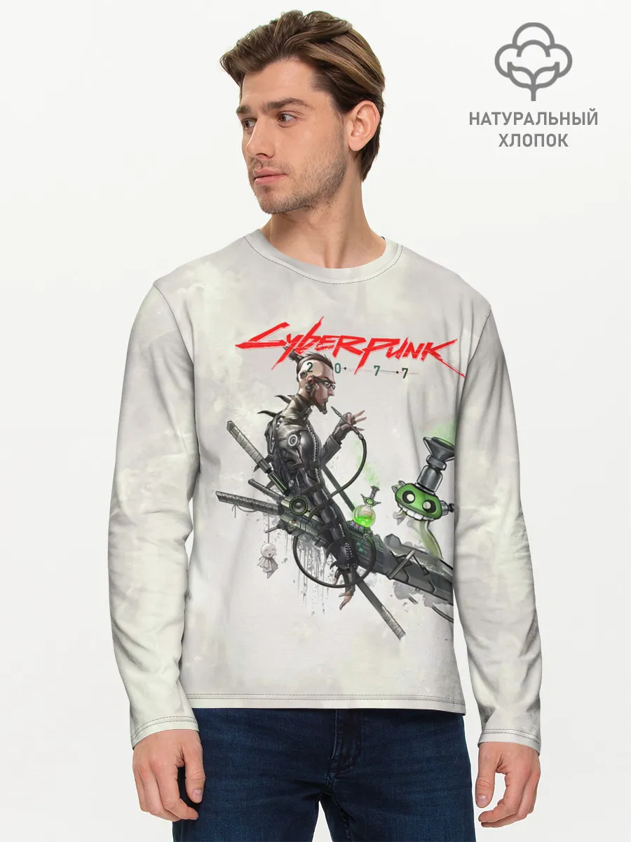 Мужской лонгслив базовый / CYBERPUNK 2077