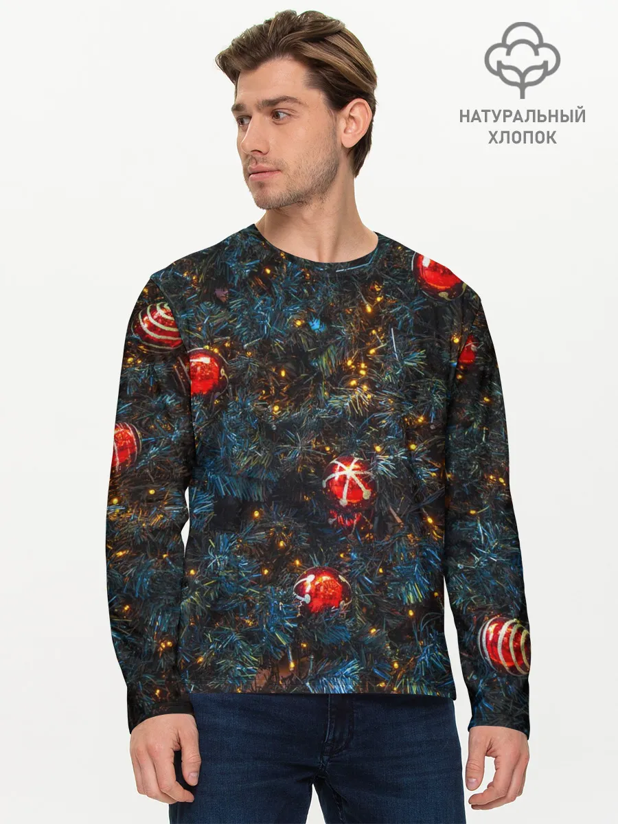 Мужской лонгслив базовый / Новый Год
