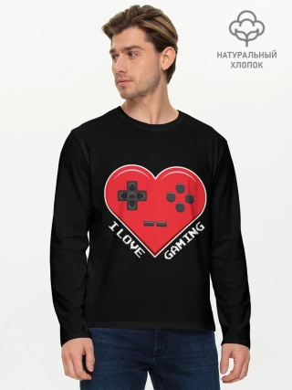 Мужской лонгслив базовый / I Love Gaming