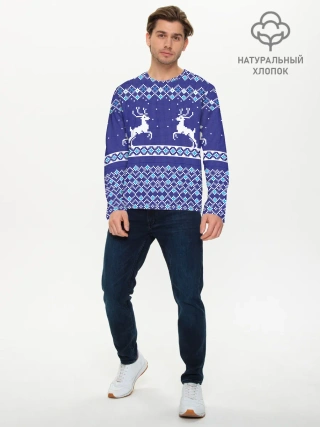 Мужской лонгслив базовый / Олени