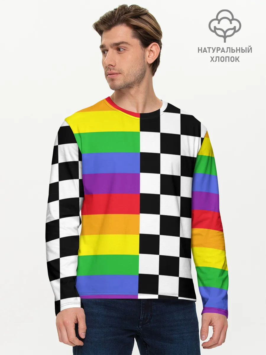 Мужской лонгслив базовый / Rainbow