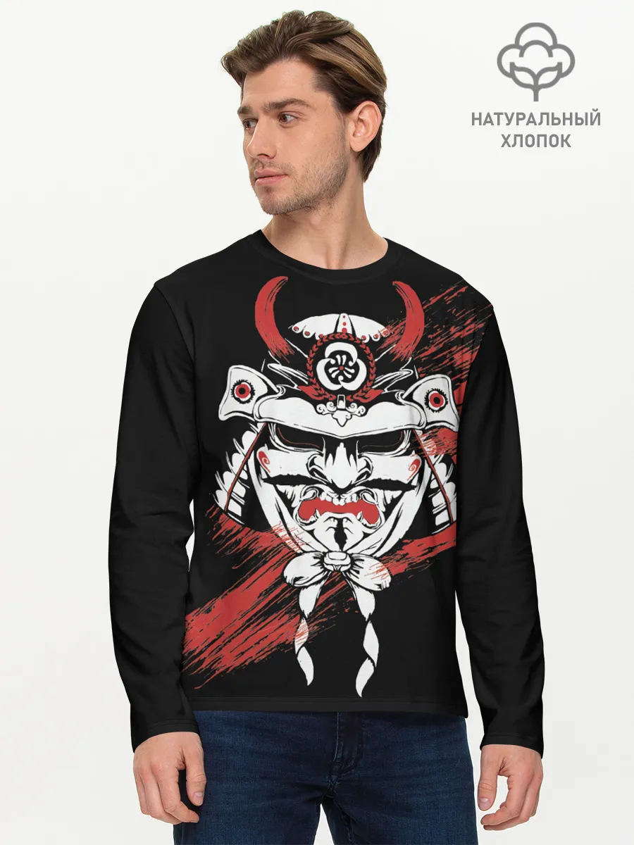 Мужской лонгслив базовый / Самурай Маска