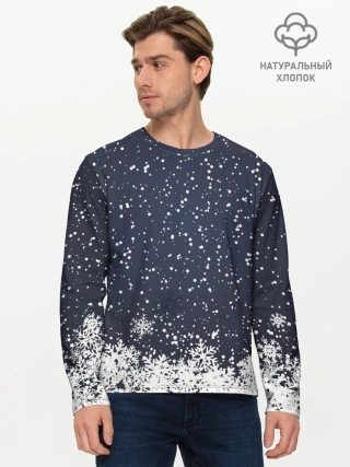 Мужской лонгслив базовый / Атмосфера нового года