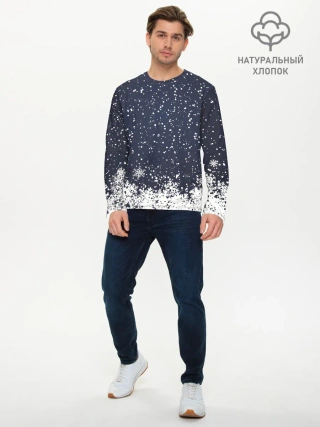 Мужской лонгслив базовый / Атмосфера нового года