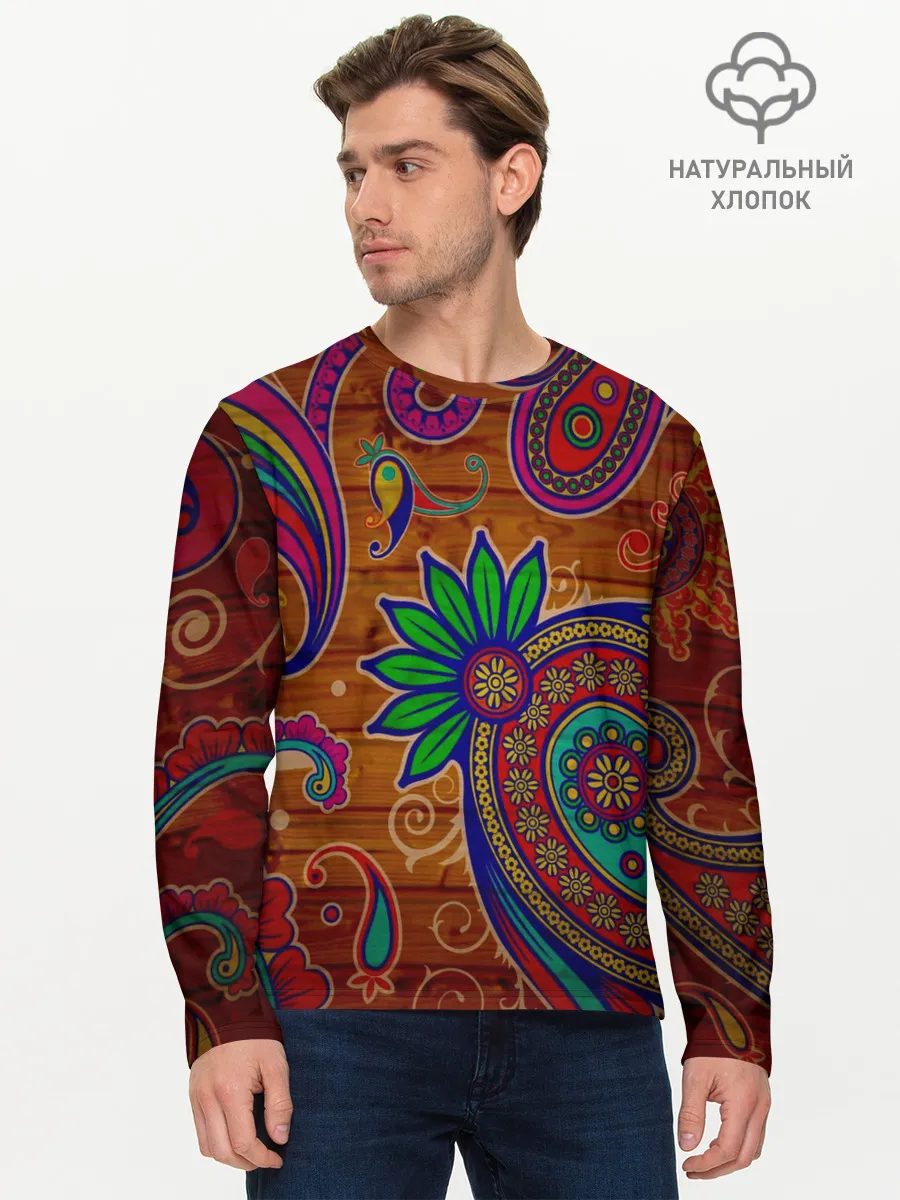 Мужской лонгслив базовый / узоры текстура фон