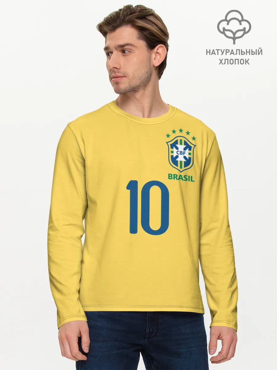 Мужской лонгслив базовый / СБОРНАЯ БРАЗИЛИИ ПЕЛЕ