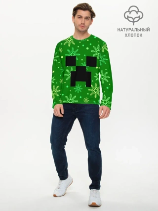 Мужской лонгслив базовый / ЗИМНИЙ MINECRAFT