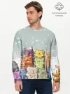 Мужской лонгслив базовый / Котики