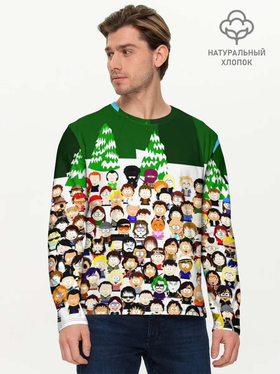 Мужской лонгслив базовый / Южный Парк / South Park .