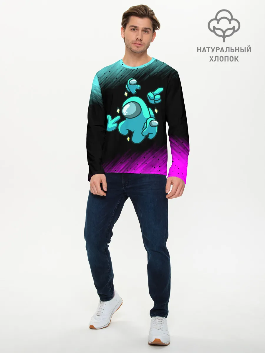 Мужской лонгслив базовый / AMONG US - Crewmate With Mini