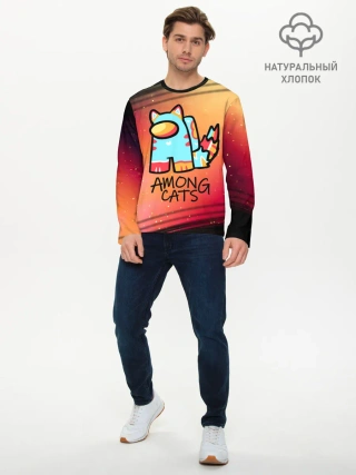 Мужской лонгслив базовый / AMONG US - КОТИК