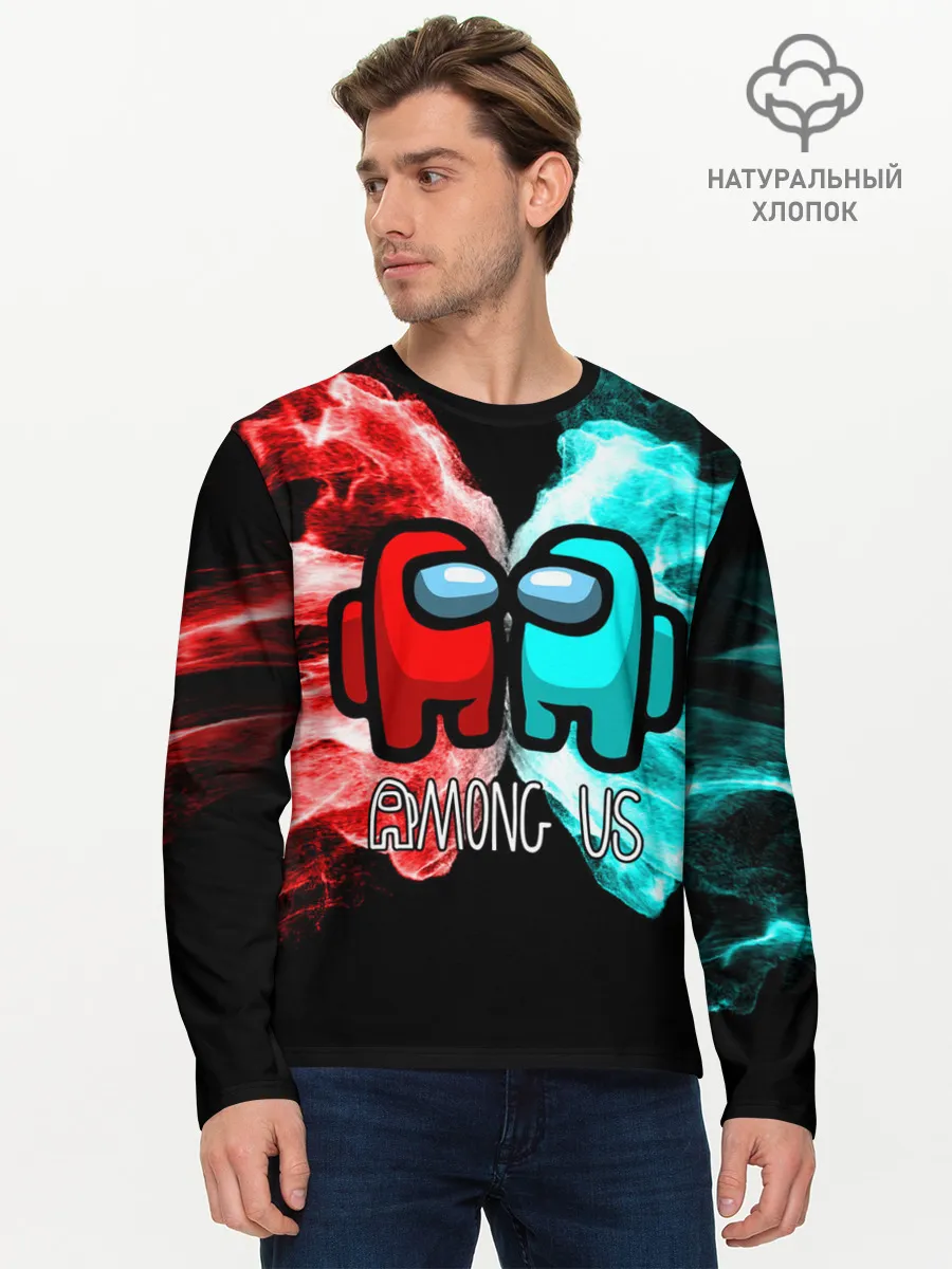 Мужской лонгслив базовый / AMONG US - БИТВА ОГНЕЙ