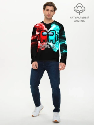 Мужской лонгслив базовый / AMONG US - БИТВА ОГНЕЙ