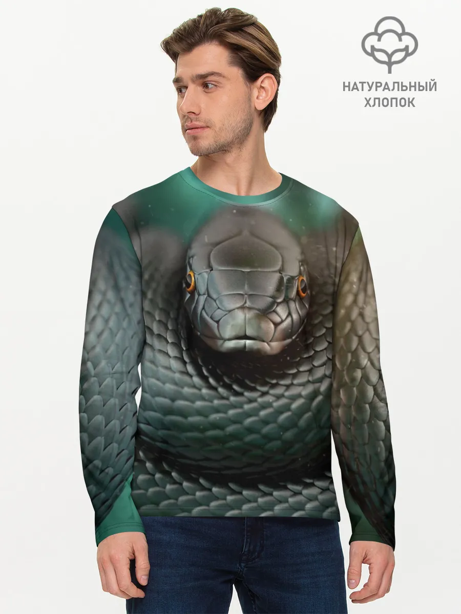 Мужской лонгслив базовый / Чёрная мамба