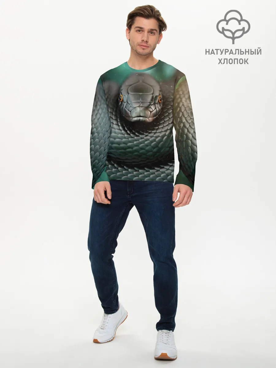 Мужской лонгслив базовый / Чёрная мамба