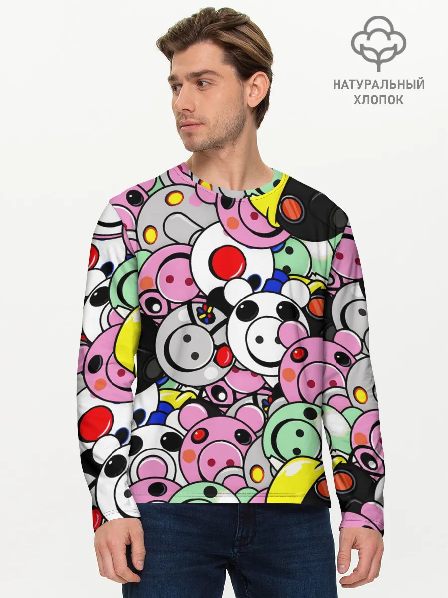 Мужской лонгслив базовый / ROBLOX PIGGY