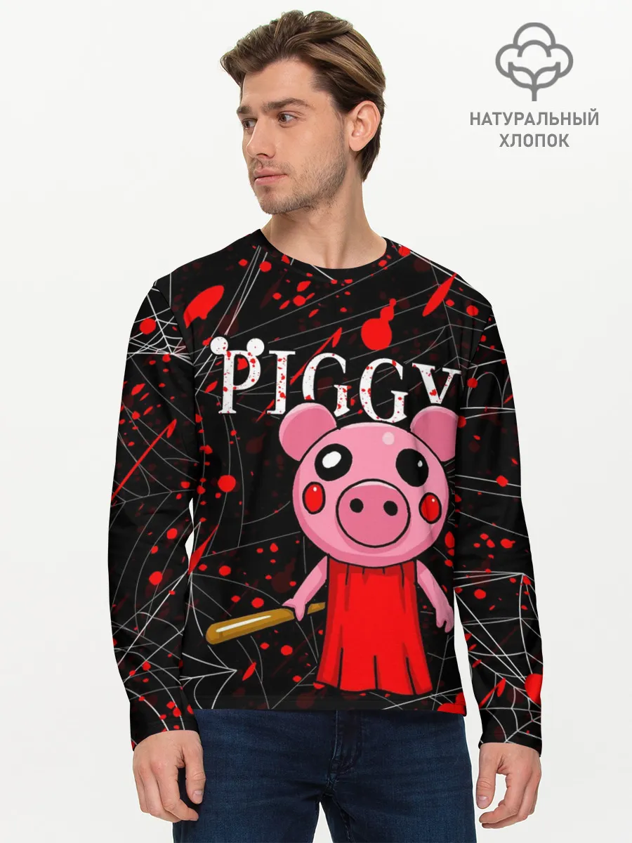 Мужской лонгслив базовый / ROBLOX PIGGY