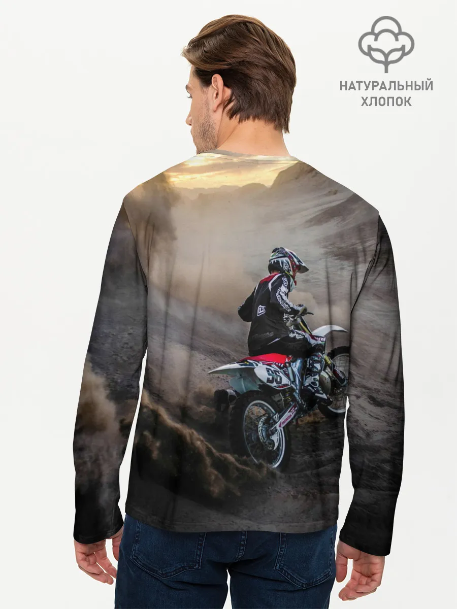 Мужской лонгслив базовый / Душа питбайкера