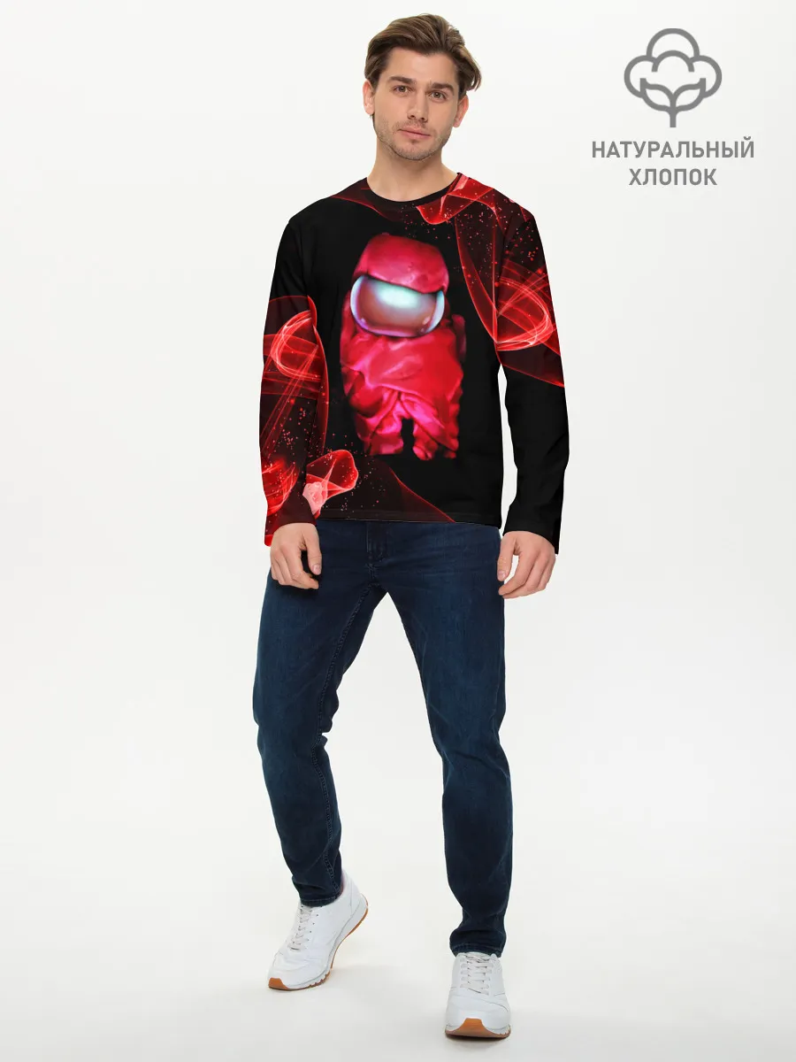 Мужской лонгслив базовый / AMONG US - КРАСНЫЙ