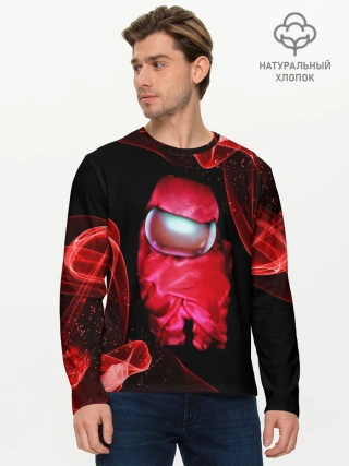 Мужской лонгслив базовый / AMONG US - КРАСНЫЙ