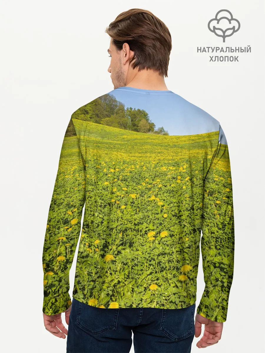 Мужской лонгслив базовый / Поле одуванчиков