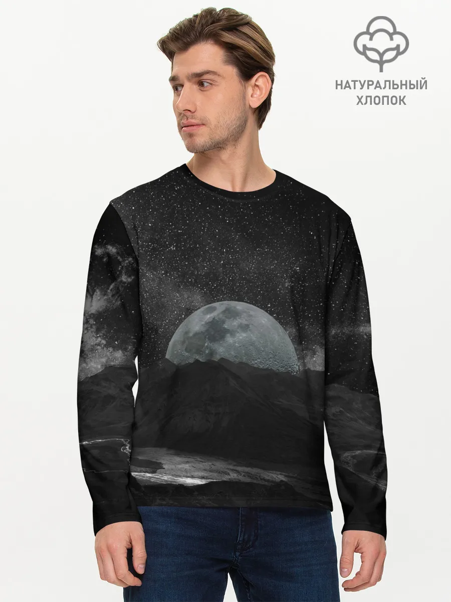 Мужской лонгслив базовый / Луна