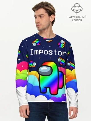 Мужской лонгслив базовый / РАДУЖНЫЙ IMPOSTOR