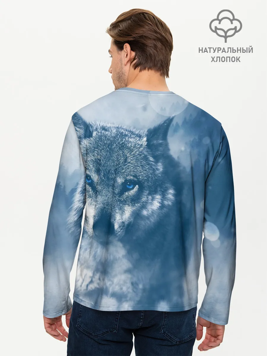 Мужской лонгслив базовый / Красивый волк