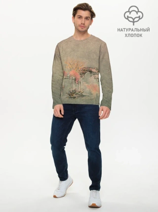 Мужской лонгслив базовый / Пейзаж