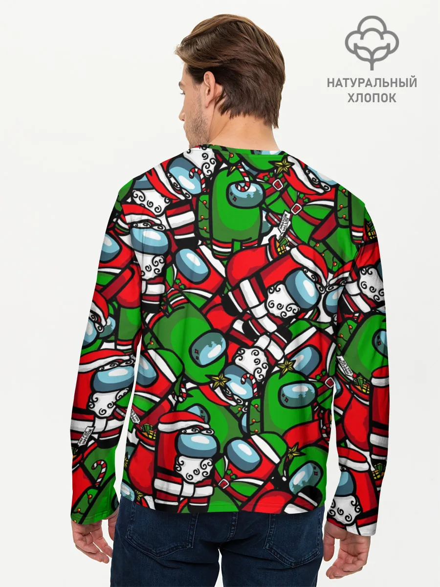 Мужской лонгслив базовый / НОВОГОДНИЙ AMONG US
