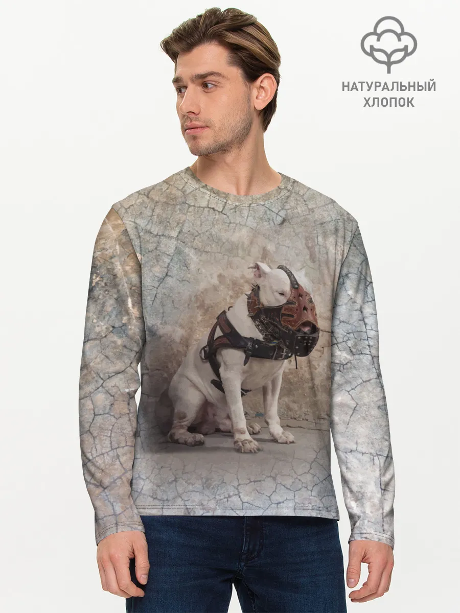 Мужской лонгслив базовый / Бойцовый бультерьер