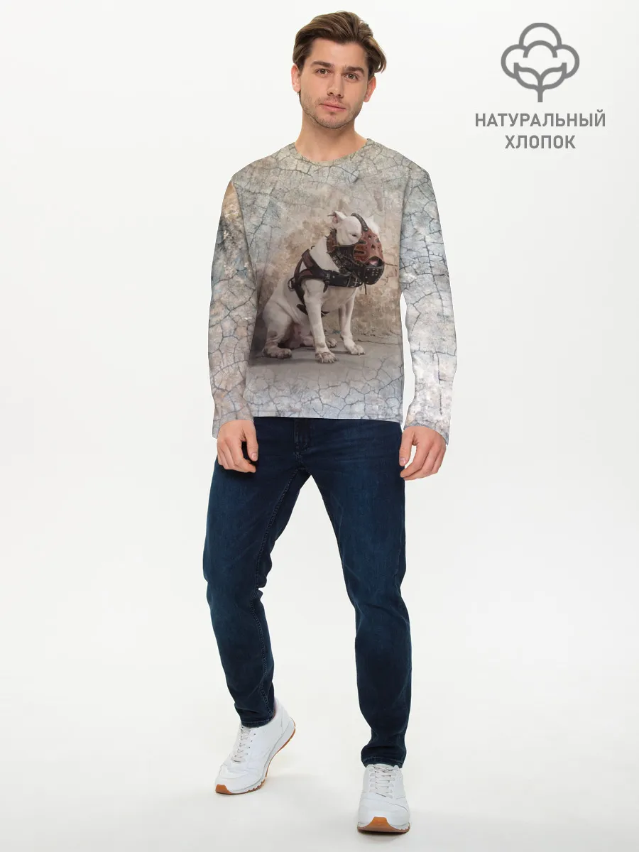 Мужской лонгслив базовый / Бойцовый бультерьер