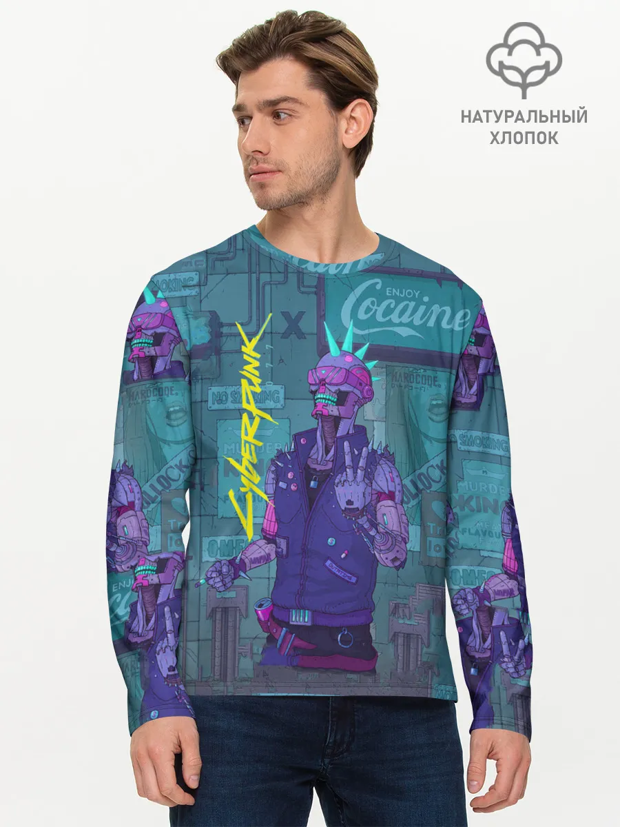 Мужской лонгслив базовый / Cyberpunk 2077